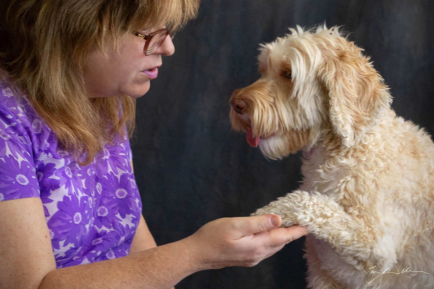 Our Developmental Educator and the therapy dog